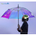 Topumbrella 2018 nova invenção design arco-íris presente de casamento claro guarda-chuva para convidados do casamento